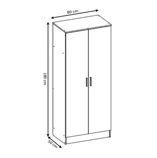 Conjunto armario minimalista 2 puertas con valda