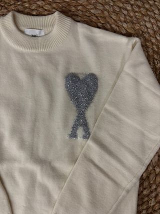 Maglione AMI Paris con cuore glitter