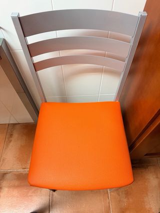 5 Sillas Cocina Asiento Naranja