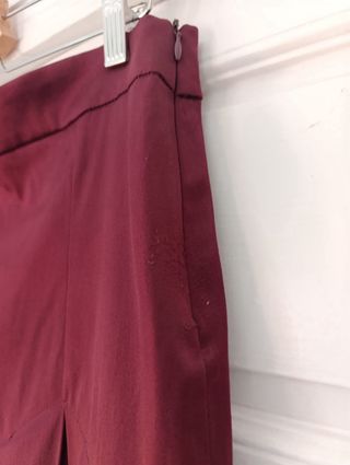 Falda de tablas burdeos satinada Blanco - Talla M