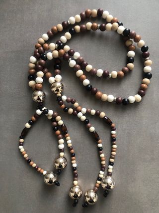 Juzu Buddista Collana Perline Legno e Sfere