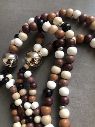 Juzu Buddista Collana Perline Legno e Sfere