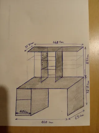 Escritorio Ikea MALM con cajonera