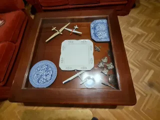 Mesa de centro madera y cristal