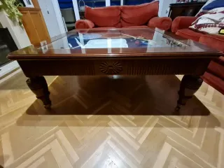 Mesa de centro madera y cristal