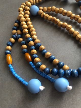 Juzu Buddista Perline Legno e Blu