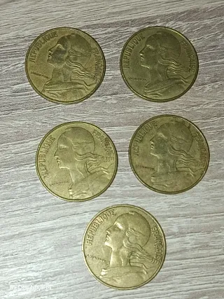 Monedas Francesas: Céntimos 5, 10, 20