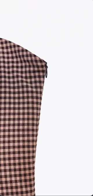 Vestido Zara con etiqueta y medidas cuadros vichy