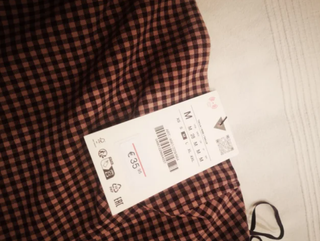 Vestido Zara con etiqueta y medidas cuadros vichy