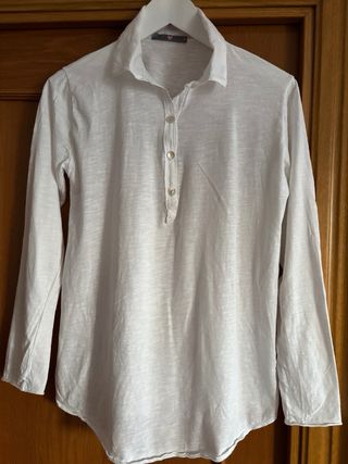 Jersey rayas blanco y azul con camisa