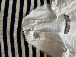 Jersey rayas blanco y azul con camisa