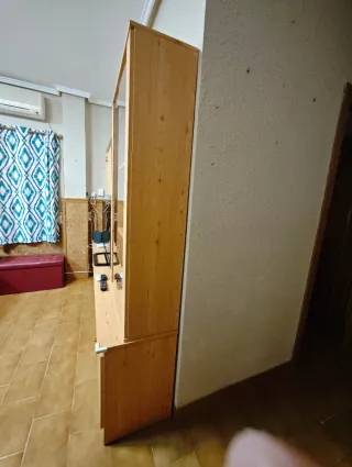 Mueble TV madera + estanterías