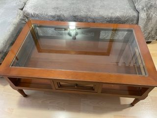 Mesa de centro madera y cristal