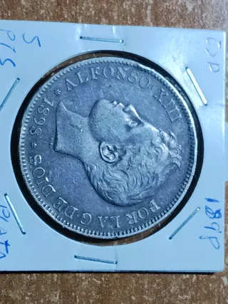 5 Pesetas Plata 1898 Alfonso XIII