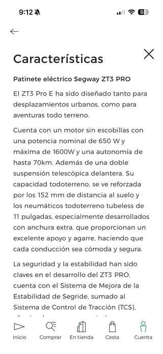 Patinete Segway ZT3 Pro E