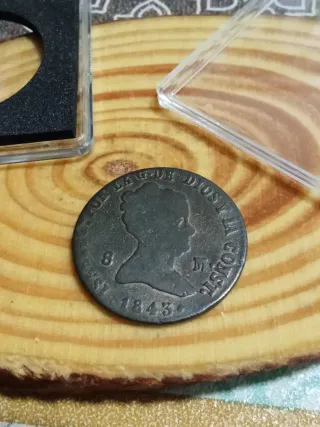 Moneda 8 Maravedíes Isabel II 1843