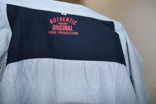 Camisa Rayas Azul y Pantalón Negro