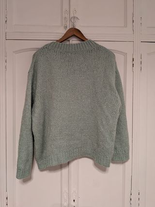 Jersey Zara verde punto grueso