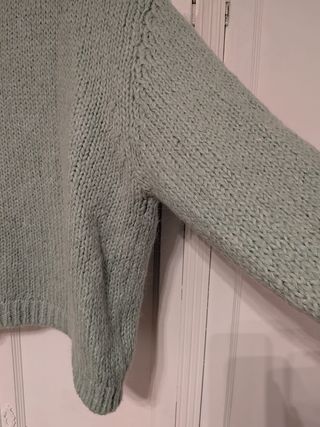 Jersey Zara verde punto grueso