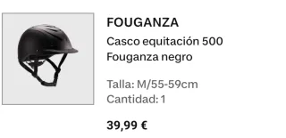 Casco de equitación negro Decathlon