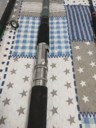 3 cañas de pescar y 2 carretes