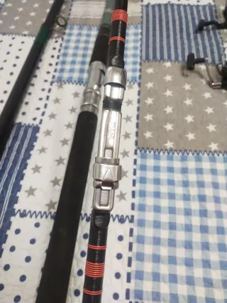 3 cañas de pescar y 2 carretes