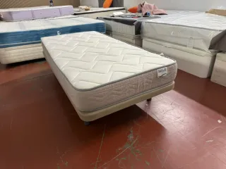 90x190 COLCHÓN VISCO + BASE TAPIZADA