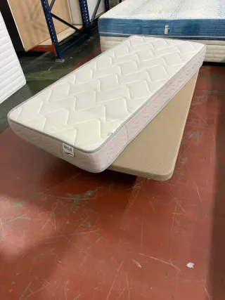 90x190 COLCHÓN VISCO + BASE TAPIZADA