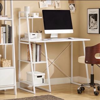 Escritorio blanco con estanterías (Nuevo)