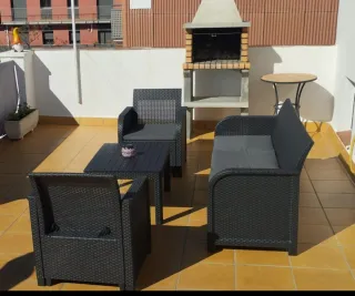 Conjunto Muebles Jardín Ratán Negro