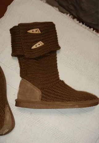 Botas Bearpaw punto y lana marrón T.39