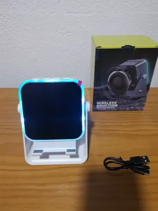 Altavoz inducción smartphone blanco