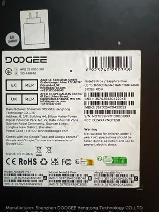 DOOGEE Note 59 Pro+ 512GB 36GB RAM
