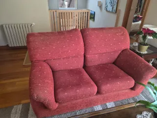 Sofá 2 plazas rosa