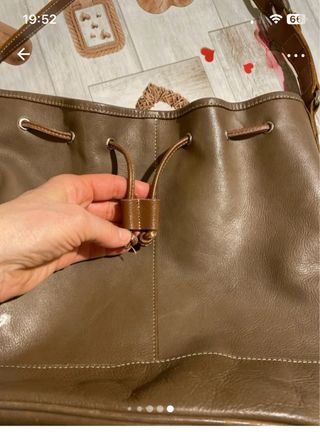 Borsa donna a secchiello grande marrone