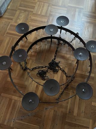 Lámpara Rústica Metal con Cristales