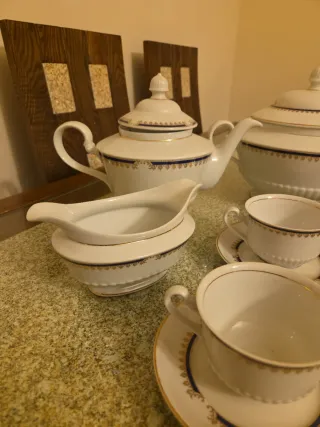 Vajilla Porcelana Capeans Azul y Blanca