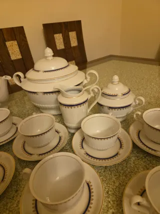 Vajilla Porcelana Capeans Azul y Blanca