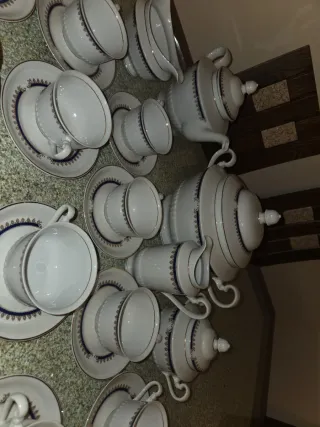 Vajilla Porcelana Capeans Azul y Blanca