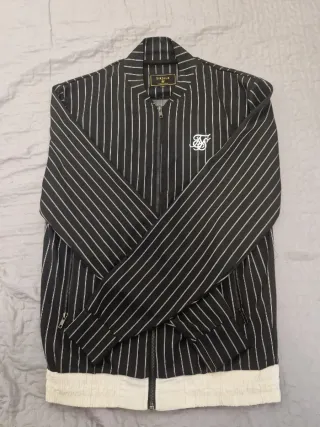 Chaqueta SikSilk Rayas Blancas Negra