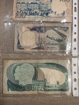 Billetes Portugal 100, 500, 1000 Escudos