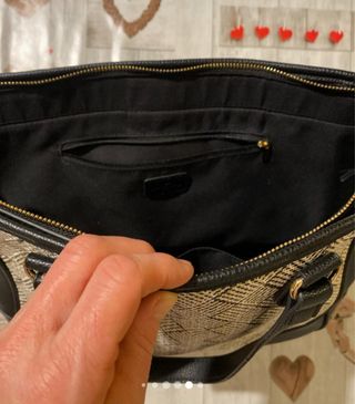 Borsa donna grande beige e nera