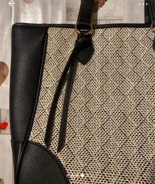 Borsa donna grande beige e nera