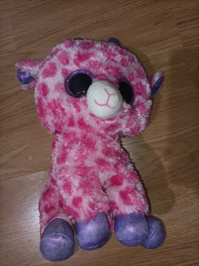 Peluche Jirafa Rosa Grande Ojos Brillantes