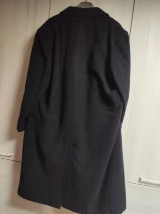 Abrigo de paño largo caballero negro