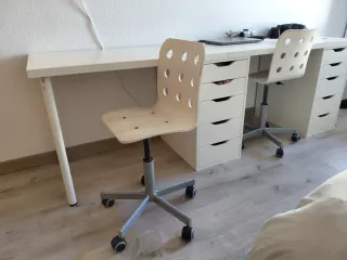 2uds sillas escritorio Infantil Madera y Metal