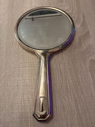 Espejo de mano antiguo plateado