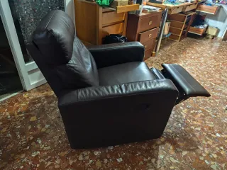 Sillón relax piel marrón