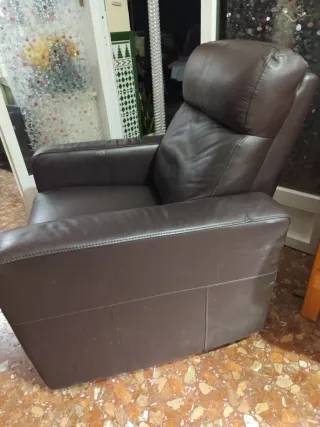 Sillón relax piel marrón
