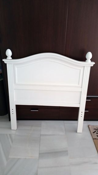 Cabecero de cama de madera blanco 90
